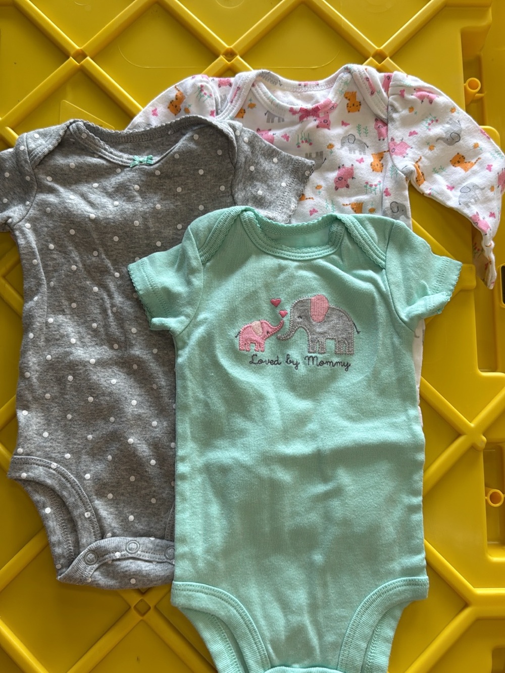 Kids One-Piece Bodysuit Set with Pants - Mint, Gray, White